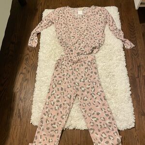 Cozy Pink and Grey Leopard Print PJs